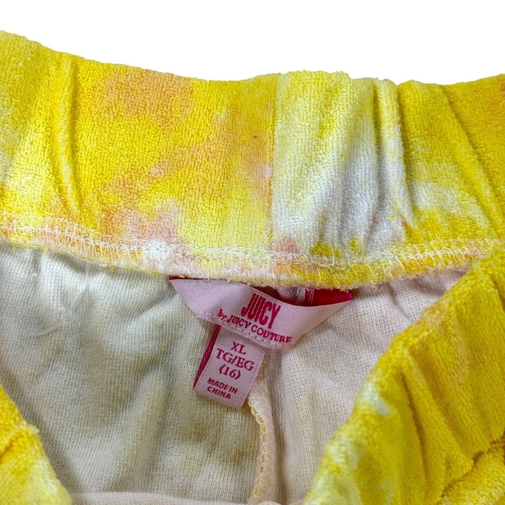Juicy Couture Terry Cloth Tie Dye Lounge Set Short Sleeve Hoodie‎ and Shorts - Picture 6 of 12